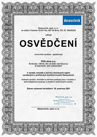 Certifikáty a ostatní osvědčení